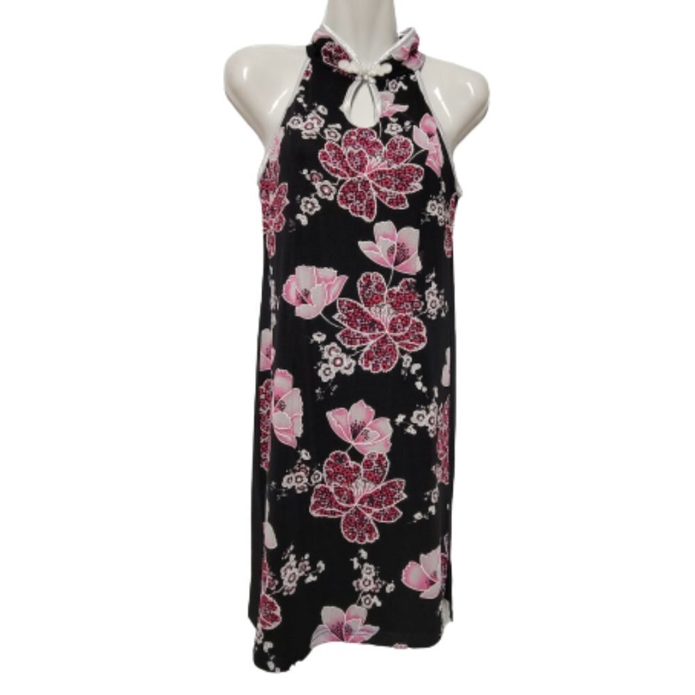 Chinese Mandarin Collar Dress Chinese Cheongsam Style Sleeveless- Size S/M